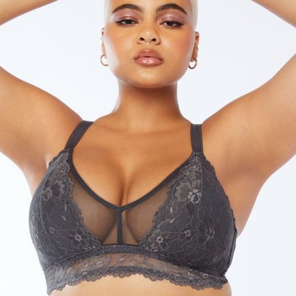 SavageXFenty 3X charcoal lace bralette